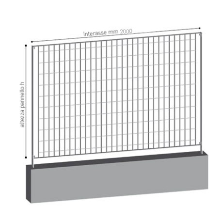 Recinzione zincata pannello 63 x 132